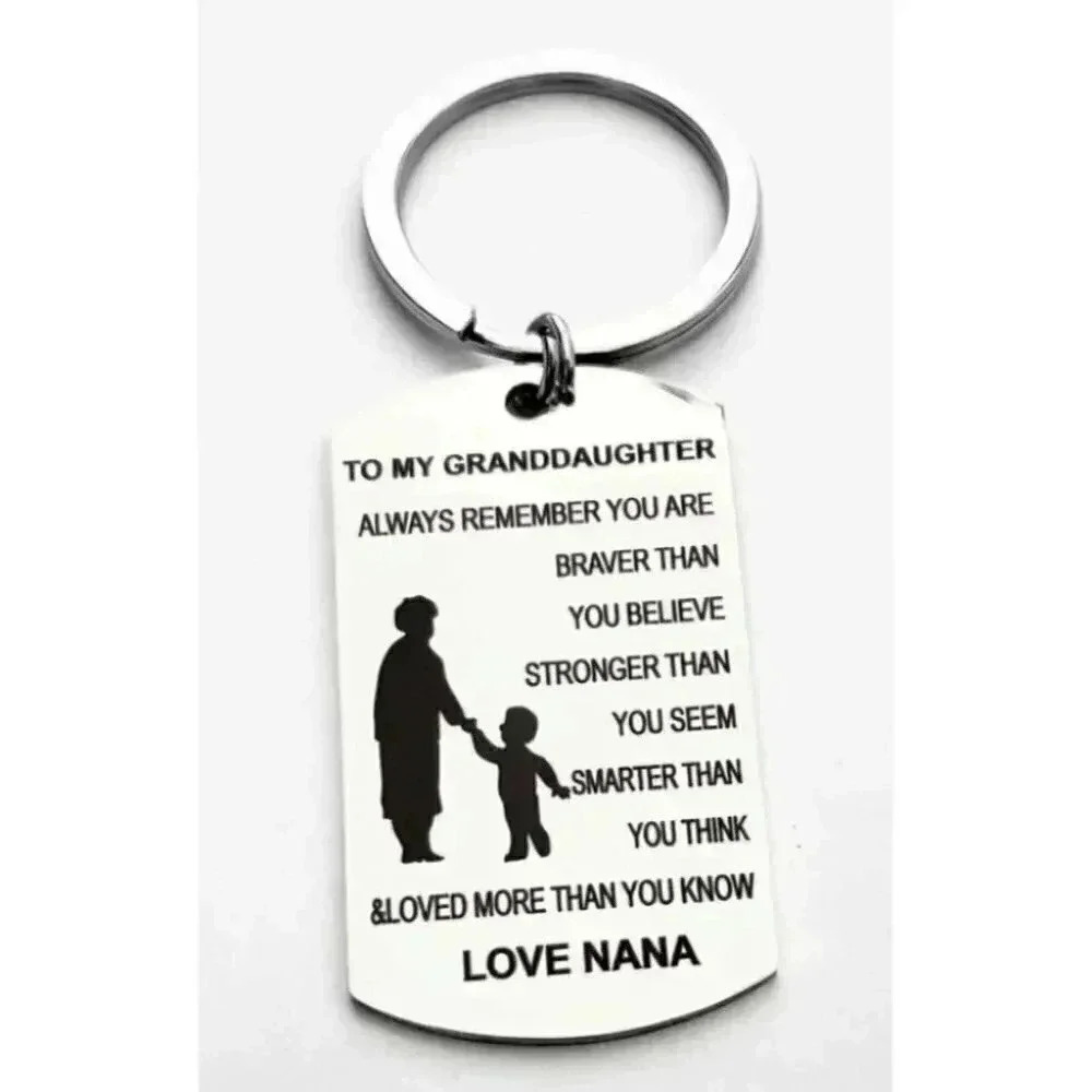 To my grandaughter Love Nana Keychain